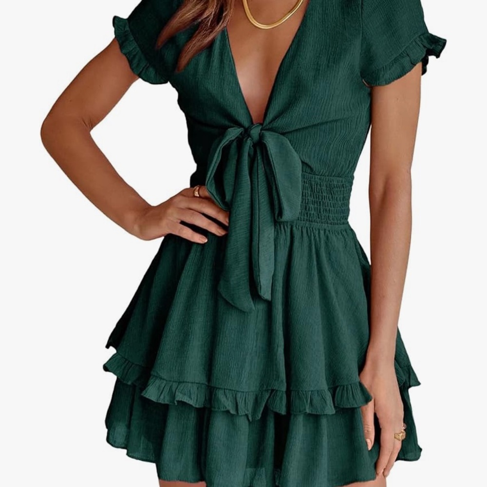 Prettygarden Green Ruffle Mini Dress - Picture 2 of 9